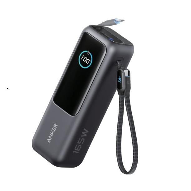 Anker Power Bank　正規販売品　モバイルバッテリー（25000mAh,Built-in＆巻取り式USB-C　ケーブル）　ブラック　A1695N11
